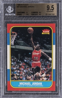 1986/87 Fleer #57 Michael Jordan Rookie Card – BGS GEM MINT 9.5